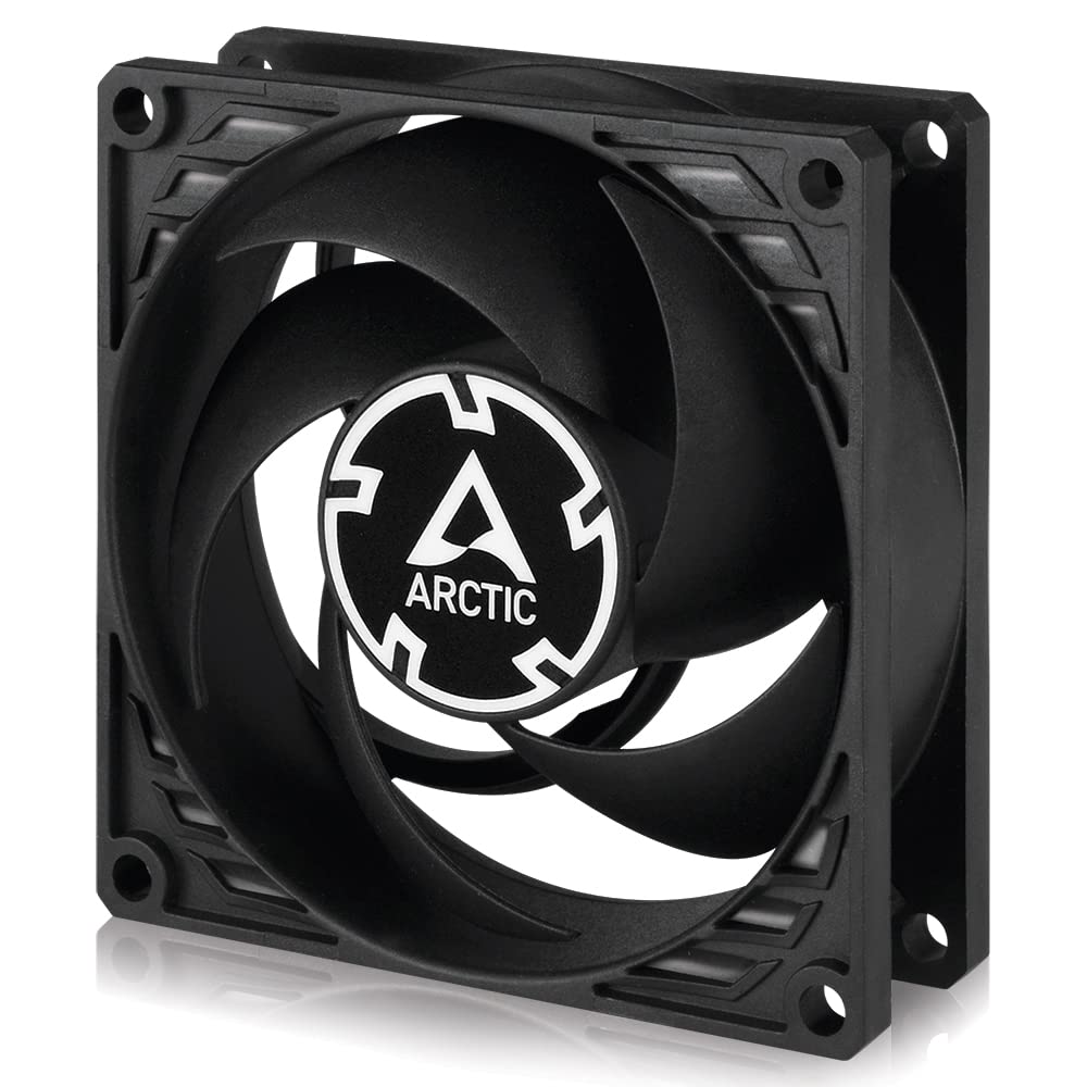 Arctic Silent, 80 mm 3-Pin Fan with Standard Case and Higher Airflow, Quiet and Efficient Ventilation