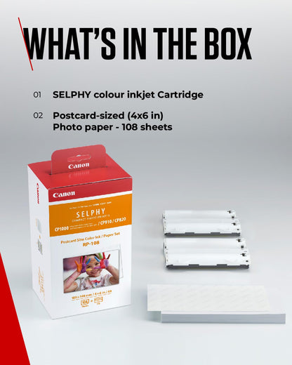 Canon RP 108IP - 1 - Print Ribbon Cassette and Paper kit - Black