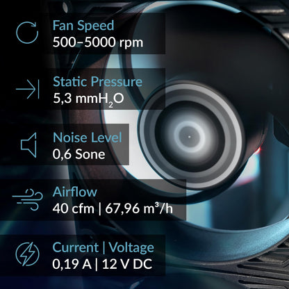 ARCTIC P8 Max - PC Fan, 80mm Fan, PC Case Fan, High-performance 80 mm case fan, Server fan, PWM-controlled 500-5000 rpm, Optimised for static pressure, 0dB mode, Fluid Dynamic Bearing - Black