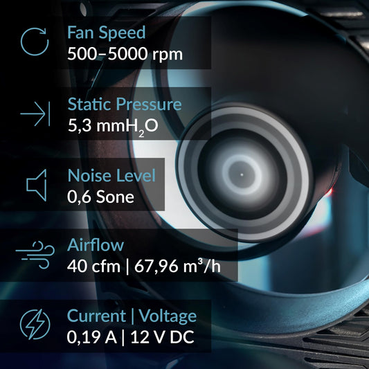 ARCTIC P8 Max - PC Fan, 80mm Fan, PC Case Fan, High-performance 80 mm case fan, Server fan, PWM-controlled 500-5000 rpm, Optimised for static pressure, 0dB mode, Fluid Dynamic Bearing - Black