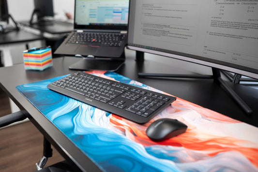 CHERRY DW 3000, Wireless Desktop Set, Multiple Layouts, 2.4 GHz RF Flat Design, Low-Noise Keys, Symmetrical Mouse, Black or Grey/White