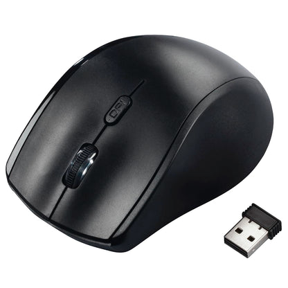 Hama Maus kabellos für Linkshänder ergonomisch (Linkshänder-Maus ohne Kabel, Wireless Funkmaus, USB Empfänger, vertikal, 800-1600 dpi, 3 Tasten inkl. Browser-Tasten, 2,4 GHz) schwarz