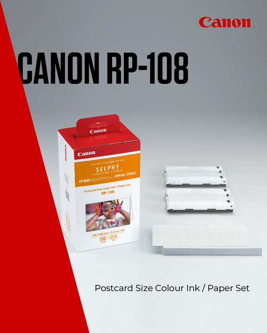 Canon RP 108IP - 1 - Print Ribbon Cassette and Paper kit - Black