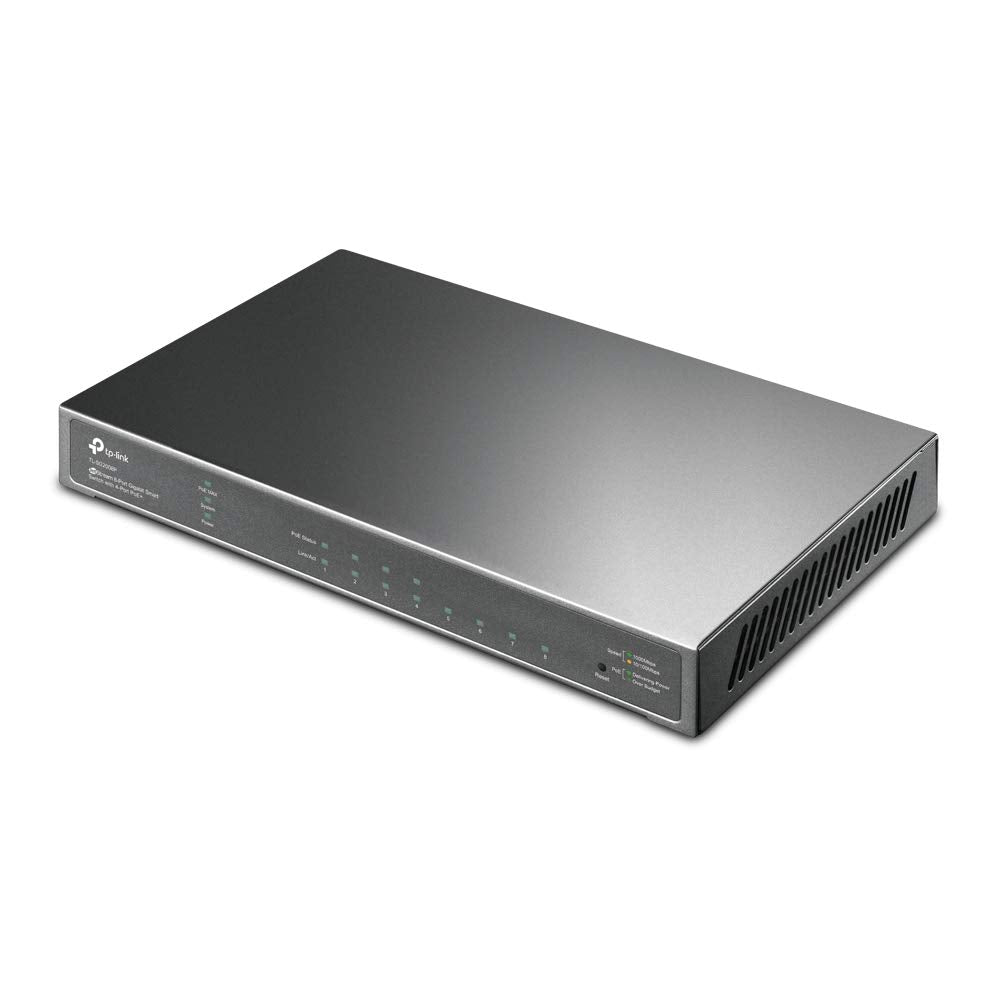 TP-Link JetStream 8-Port Gigabit Smart Switch with 4-Port PoE+(TL-SG2008P)
