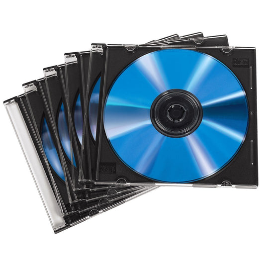 Hama Slim CD Jewel Case | Pack of 50 | Transparent/Black