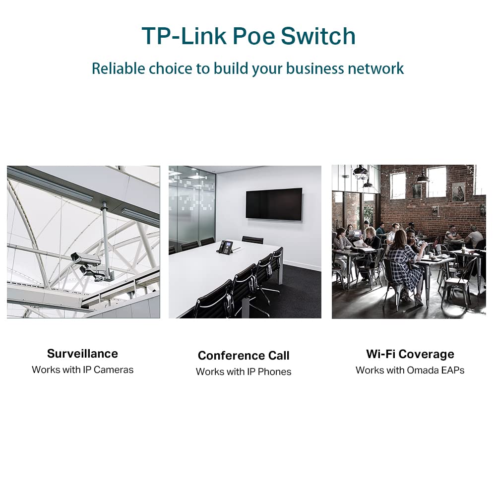 TP-Link JetStream 8-Port Gigabit Smart Switch with 4-Port PoE+(TL-SG2008P)
