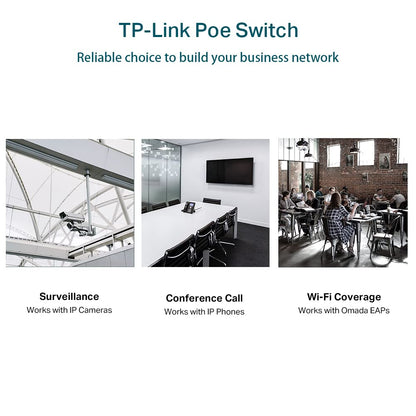 TP-Link JetStream 8-Port Gigabit Smart Switch with 4-Port PoE+(TL-SG2008P)