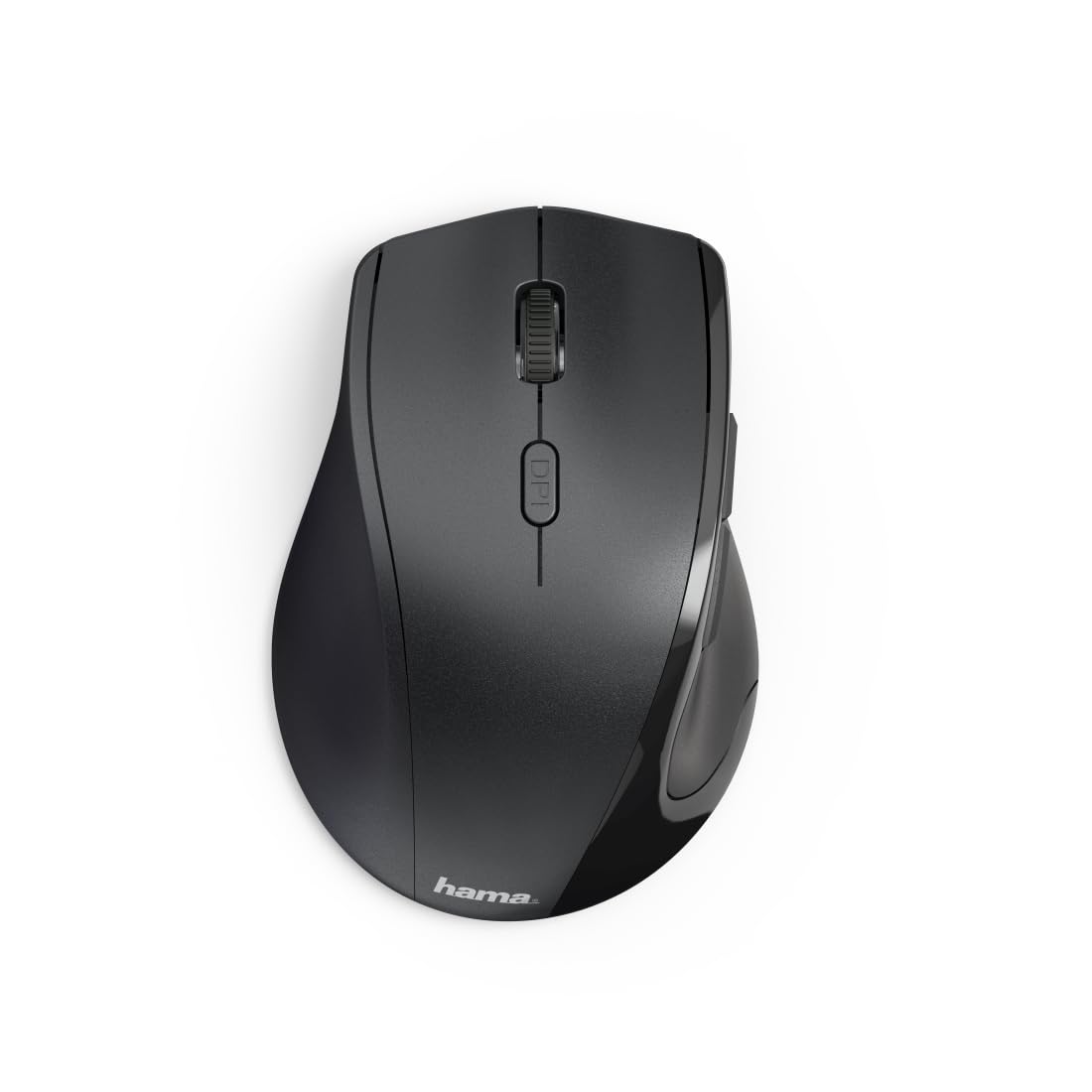 Hama Maus kabellos für Linkshänder ergonomisch (Linkshänder-Maus ohne Kabel, Wireless Funkmaus, USB Empfänger, vertikal, 800-1600 dpi, 3 Tasten inkl. Browser-Tasten, 2,4 GHz) schwarz