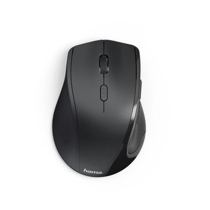 Hama Maus kabellos für Linkshänder ergonomisch (Linkshänder-Maus ohne Kabel, Wireless Funkmaus, USB Empfänger, vertikal, 800-1600 dpi, 3 Tasten inkl. Browser-Tasten, 2,4 GHz) schwarz