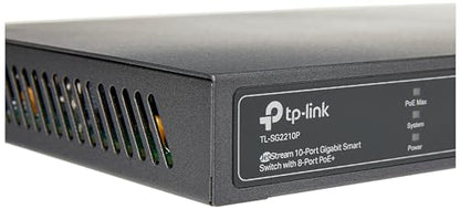 TP-Link JetStream 8-Port Gigabit Smart Switch with 4-Port PoE+(TL-SG2008P)