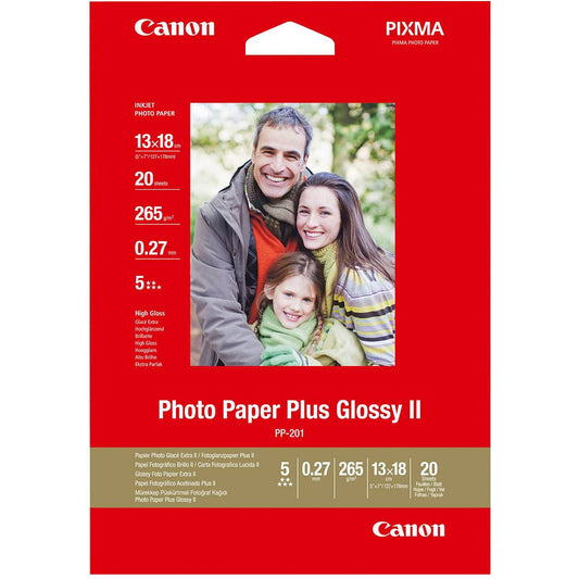 Canon PP-201 Glossy II Photo Paper Plus 13cm x 18cm - 20 Sheets