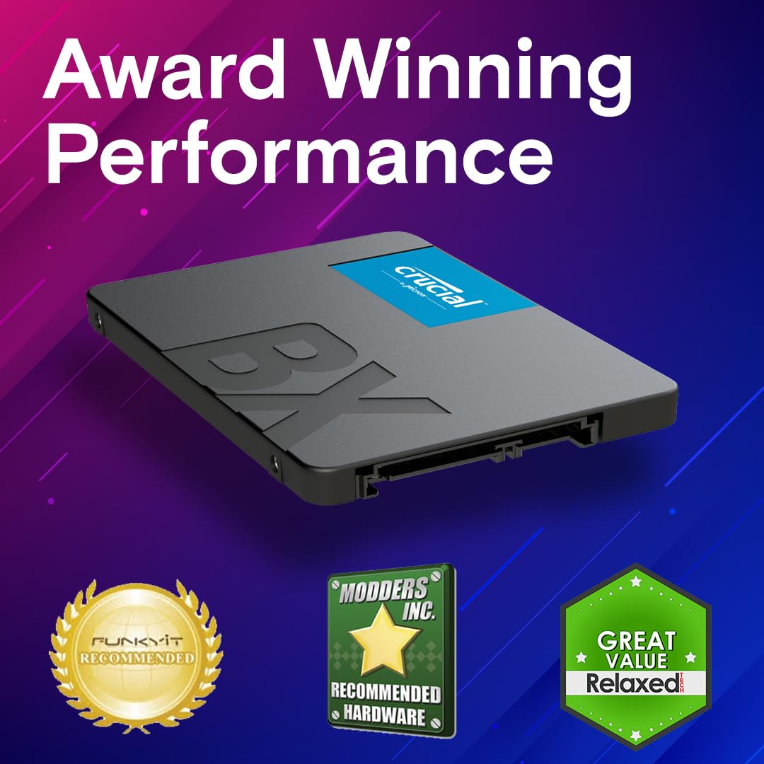 Crucial BX500 SATA SSD 480GB, 2.5" Internal SSD