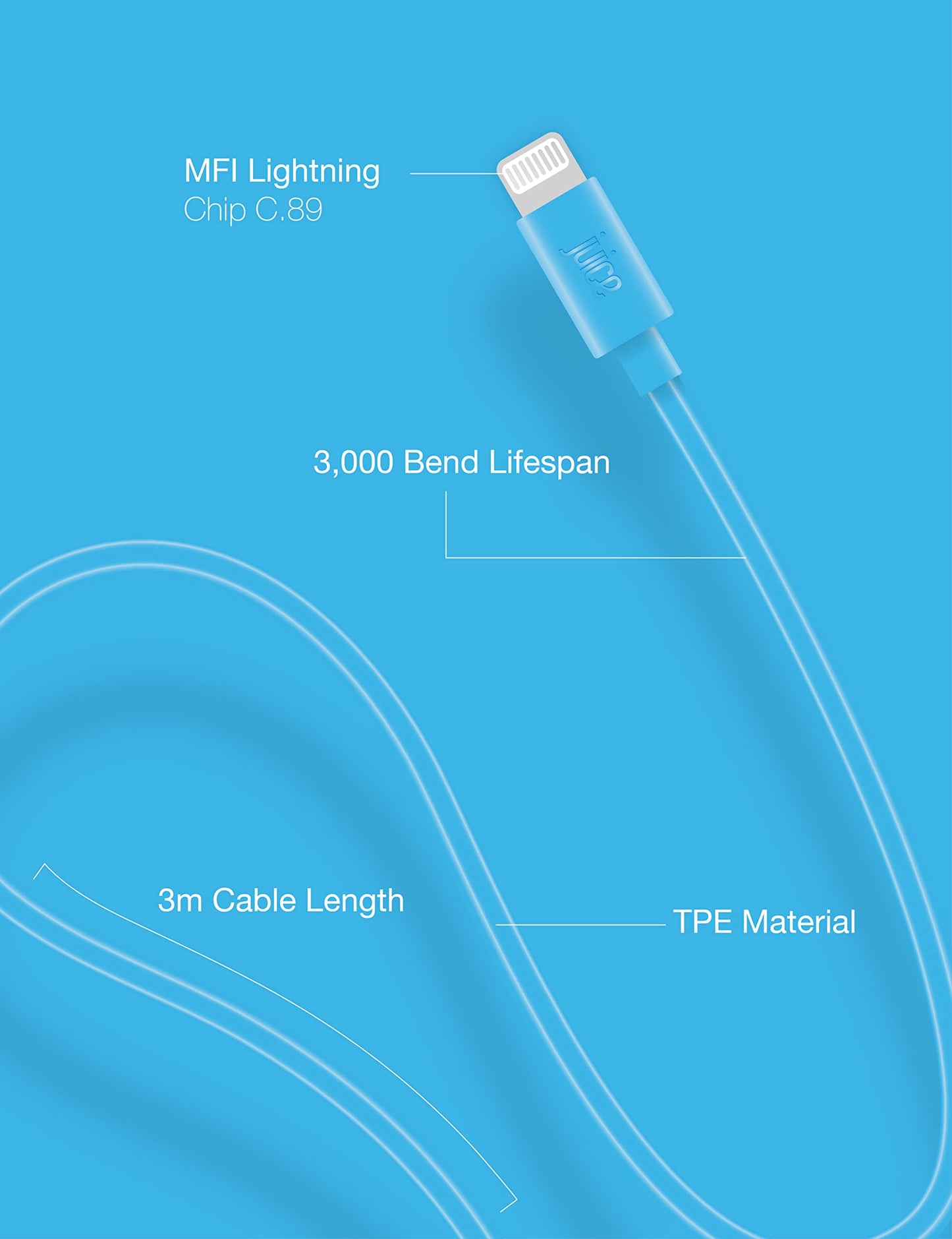Juice XXL Apple Lightning Charge and Sync Cable, 3m
